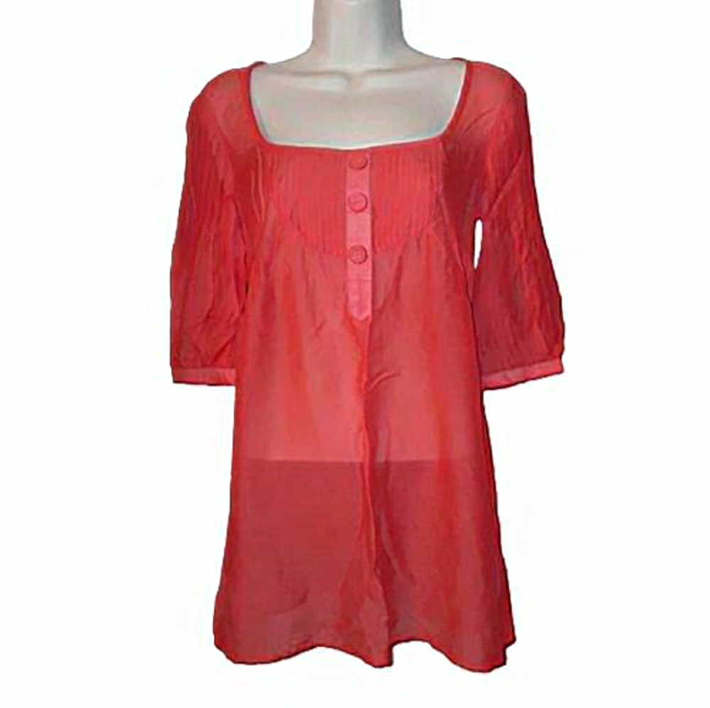 Mix It Silk Blend Blouse Energy‎ Red XS